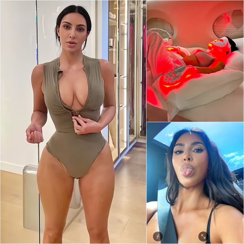 Kim Kardashian Puts On A Busty Display And Flashes Her Famous Hourglass Curves In Barely-there Bodysuit In Latest Sizzling Snaps